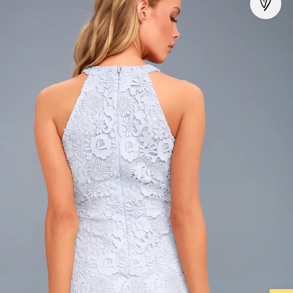 Lulus Love Poem Light Blue Lace Mini Dress - Picture 3 of 6
